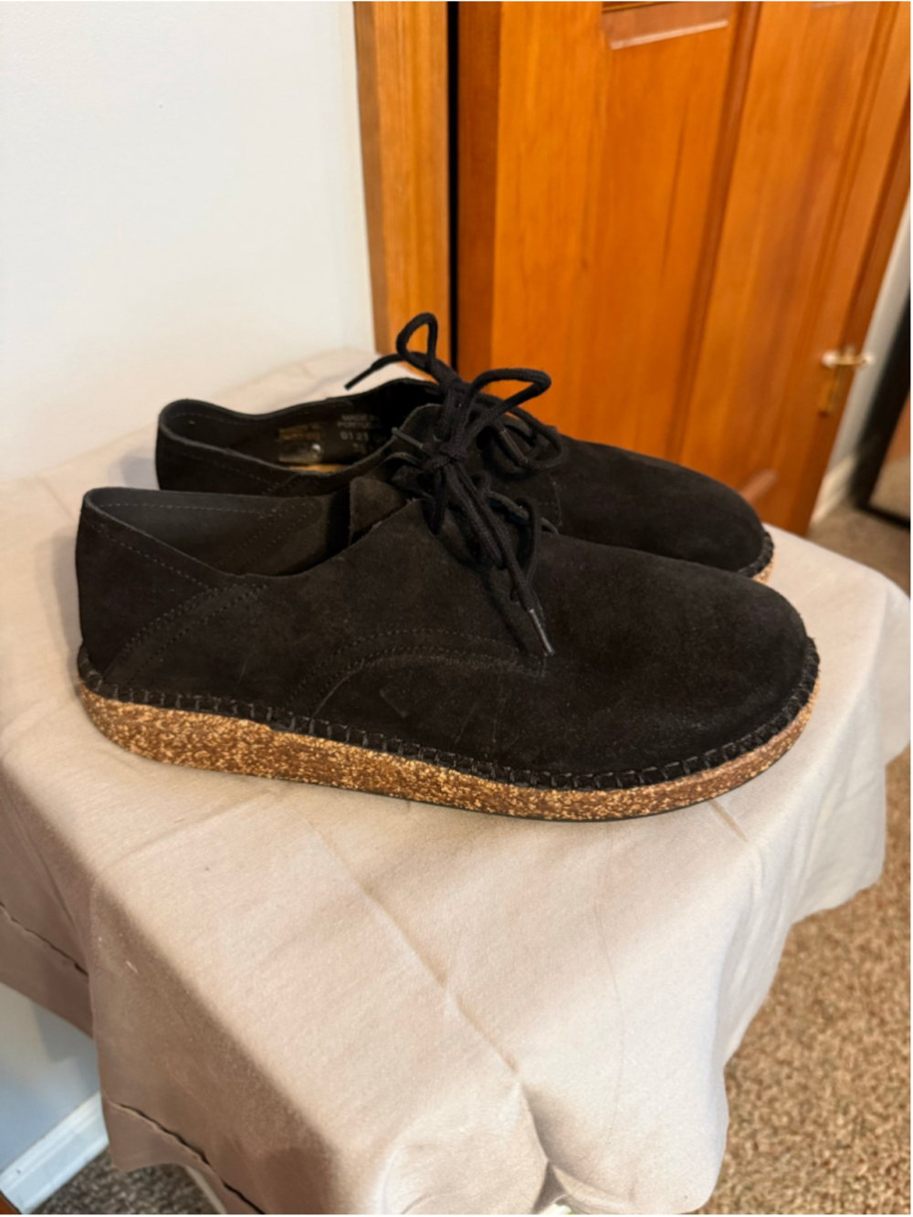Birkenstock Gary Black Suede Lace Up Oxford Derby Shoes